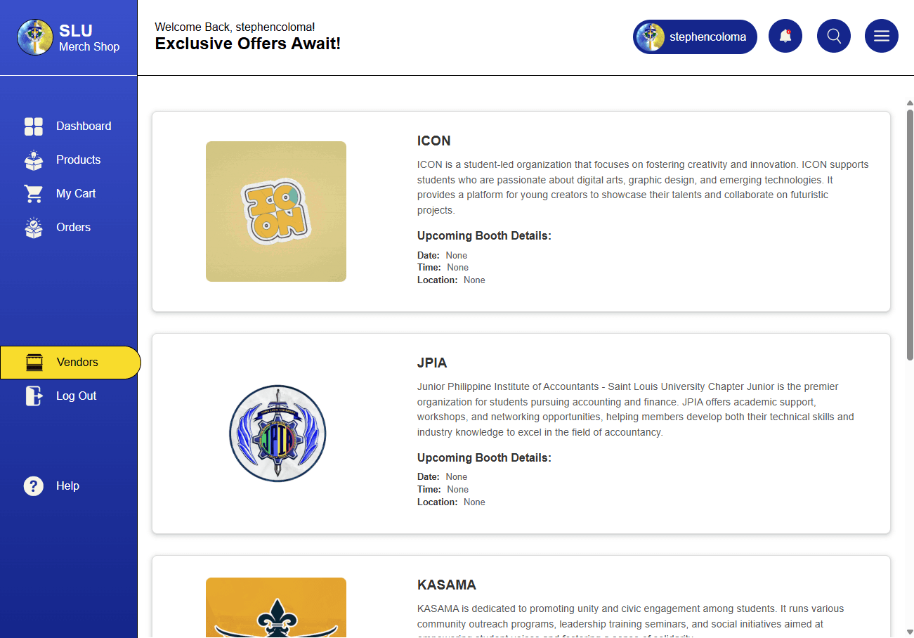 SLU Merch Reservation System screenshot 3