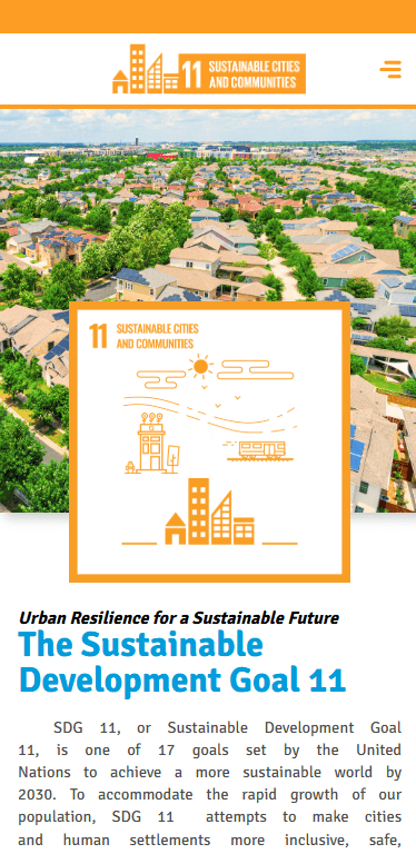 SDG 11 Website screenshot 1