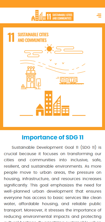 SDG 11 Website screenshot 2