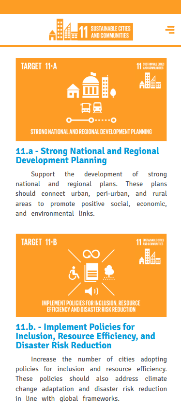 SDG 11 Website screenshot 3